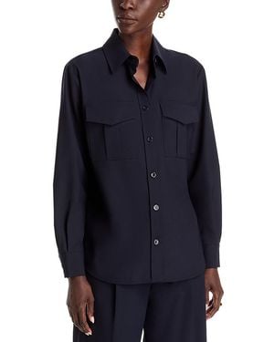 Herno Oversized Button Front Shirt - Blue