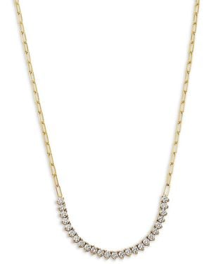 Bloomingdale's Fine Collection Luxe Collection Certified Lab Grown Diamond Bar Paperclip Necklace - Metallic