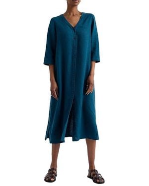 Seasalt Cornwall Word Posey Linen Shift Dress - Blue