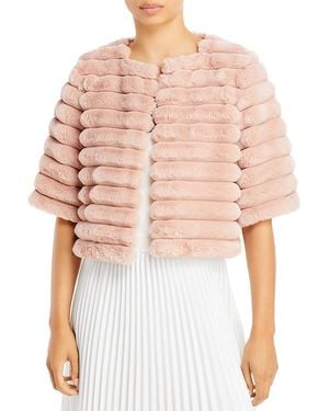 BCBGMAXAZRIA Faux Fur Shrug - Pink