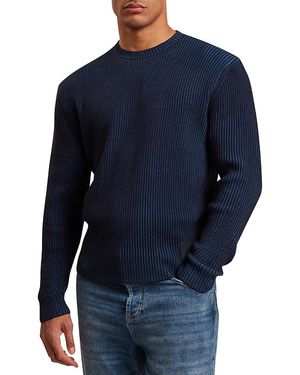 Ted Baker Timmno Long Sleeve Plated Rib Sweater - Blue