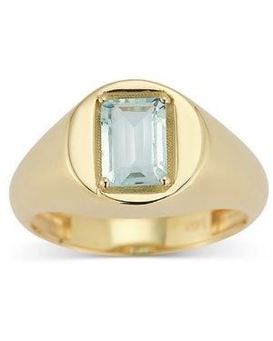 Alberto Amati 14K Topaz Signet Ring - Metallic