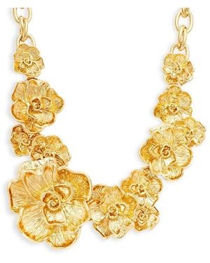 Aqua X Angelica Hicks Abstract Flower & Leaf Statement Necklace, 18 - Metallic