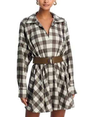 Norma Kamali Super Oversized Bf Nk Shirt Mini Dress - Gray