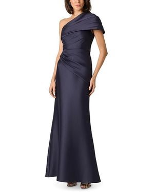 Aidan Mattox Stretch Mikado One Shoulder Gown - Blue