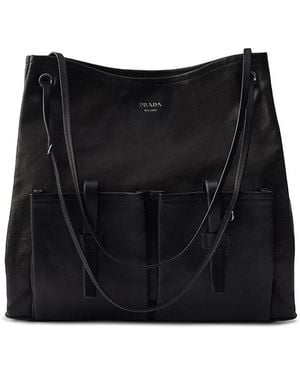Prada Route Extra-Large Leather Bag - Black