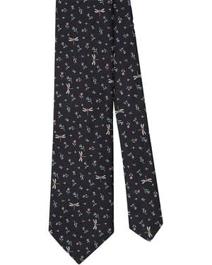 Robert Talbott Dragonfly Ditsy Floral Best Of Class Necktie - Blue