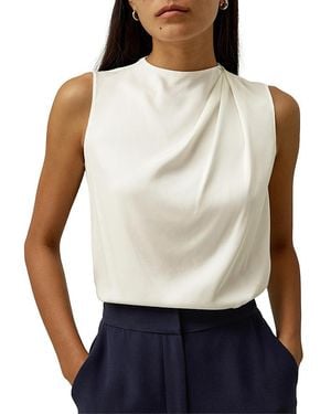 LILYSILK Sleeveless Minimalist Top - White