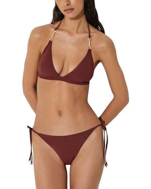 Reiss Tie Side Bikini Bottom - Brown