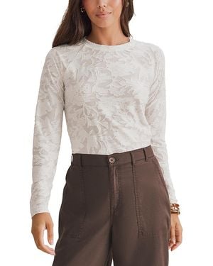 Splendid Cecelia Floral Long Sleeve Tee - Gray