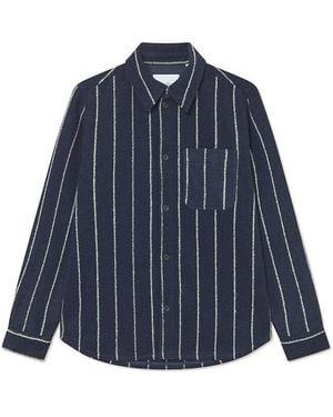 Les Deux Lennon Pinstripe Shirt Jacket - Blue