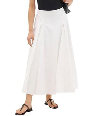Another Tomorrow Seamed Full Skirt - White