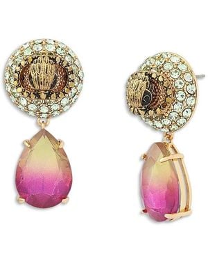 Kurt Geiger Signature Chelsea Eagle Pave Drop Earrings - Pink