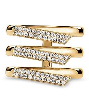 Hearts On Fire 18K Inside/Out Diamond Pave Trio Row Ring - White