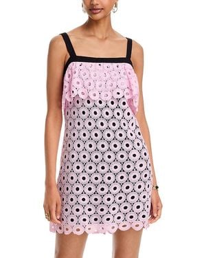 Aqua Geo Lace Mini Dress - Purple