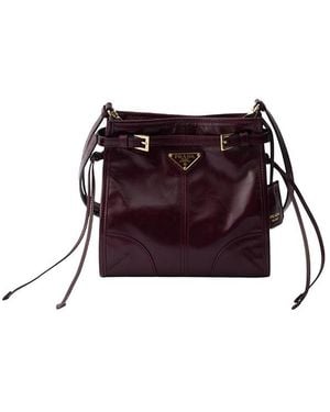 Prada Bonnie Leather Mini Shoulder Bag - Purple