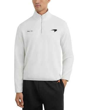 Reiss Mclaren Half Zip Logo Sweatshirt - White