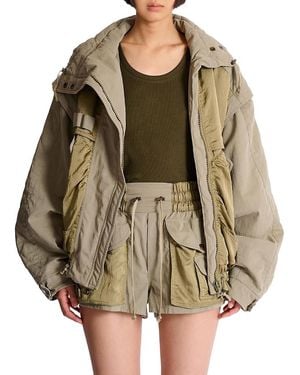 Balmain Cotton And Twill Bomber Jacket - Brown