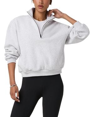Vuori Restore Oversized Half Zip Sweatshirt - White