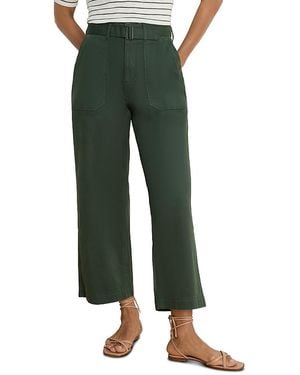 NIC+ZOE Highland Soft Stretch Wide Leg Belted Ankle Pants - Green