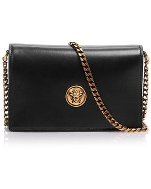 Versace Mini Leather Crossbody Bag - Black