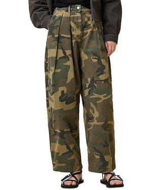 AllSaints Becca Camouflage Barrel Leg Pants - Green