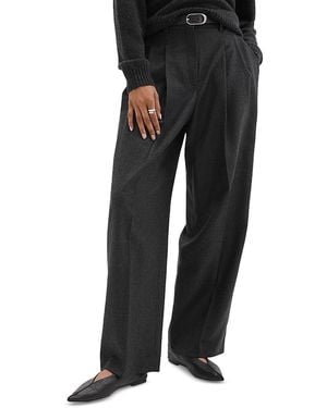 Theory Wool Double Pleat Pants - Black