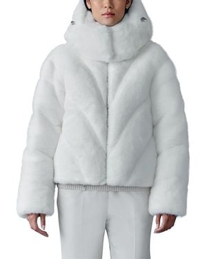 Mackage Anik Brushed Faux Fur Down Jacket - Gray
