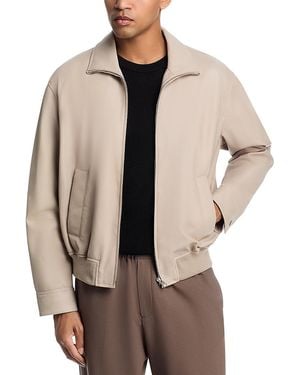 FRAME Leather Bomber Jacket - Natural
