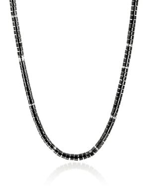 John Hardy Sterling Heishi Onyx Rondelle Necklace - Metallic