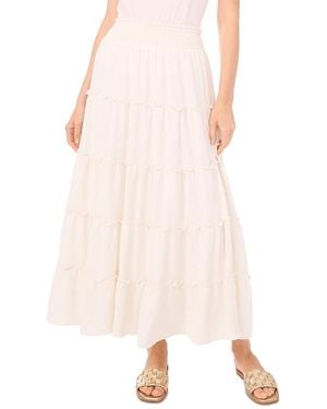 Vince Camuto Tiered Smocked Waist Maxi Skirt - Pink