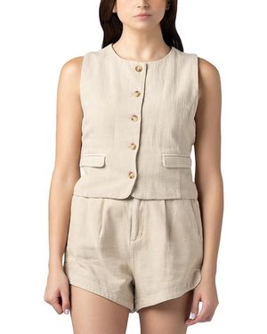Blank NYC Cotton Linen Vest - Natural