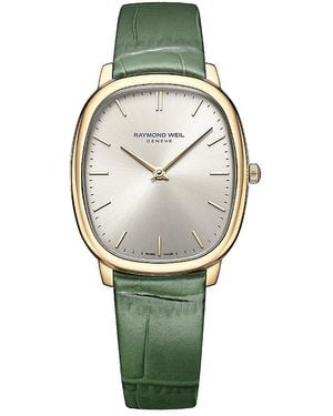 Raymond Weil Toccata Heritage Quartz Leather Strap Watch, 31Mm X 36Mm - Green
