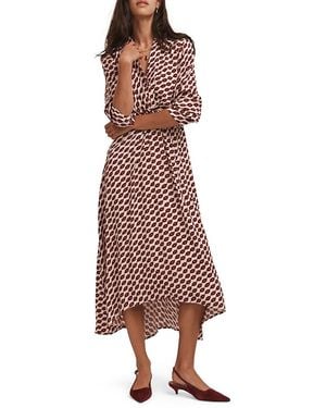 Mint Velvet Lip Print Shirt Dress - Red