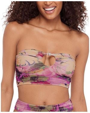Steve Madden Keyhole Tube Top With Pearl Top - Multicolor