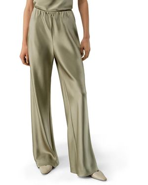 LILYSILK Straight-Leg Silk Satin Pants - Green