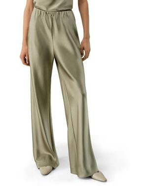 LILYSILK Straight-Leg Silk Satin Pants - Green