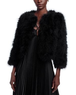 Adrienne Landau Esti Marabou Feather Jacket - Black