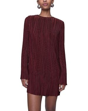 Rebecca Minkoff Iris Pleated Long Sleeve Mini Dress - Purple