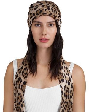 Eugenia Kim Gigi Leopard Print Satin Headscarf - Natural