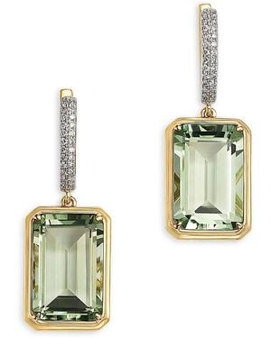Bloomingdale's Fine Collection Prasiolite & Diamond Drop Earrings - White
