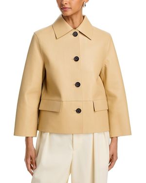 TOTEME Bonded Leather Jacket - Natural
