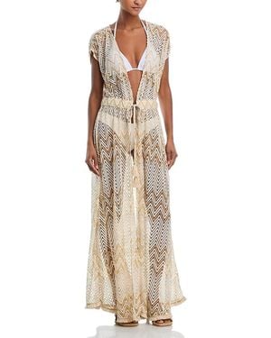 Ramy Brook Katherine Chevron Cover Up Dress - Natural