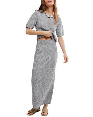 Free People Isabella Sweater Skirt Set - Gray