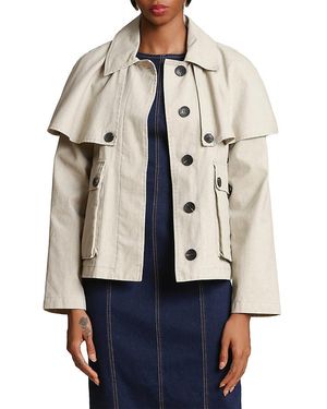 Avec Les Filles Cotton Cape Jacket - Natural