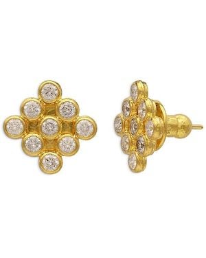 Gurhan 24K Pointelle Diamond Cluster Stud Earrings, 1.75 Tcw - Metallic