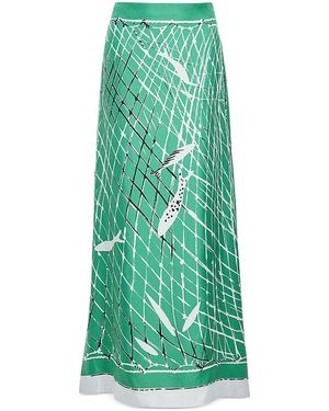 Altuzarra Linnie Printed Silk Maxi Skirt - Green