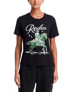 Aqua Olivia Rodeo Horse Cotton Tee - Black