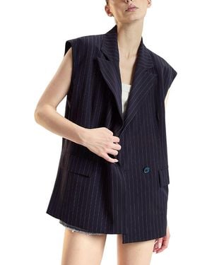 Cynthia Rowley Oversized Double Breasted Vest - Blue
