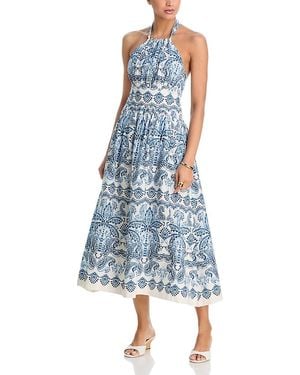 Cara Cara Denise Halter Midi Dress - Blue